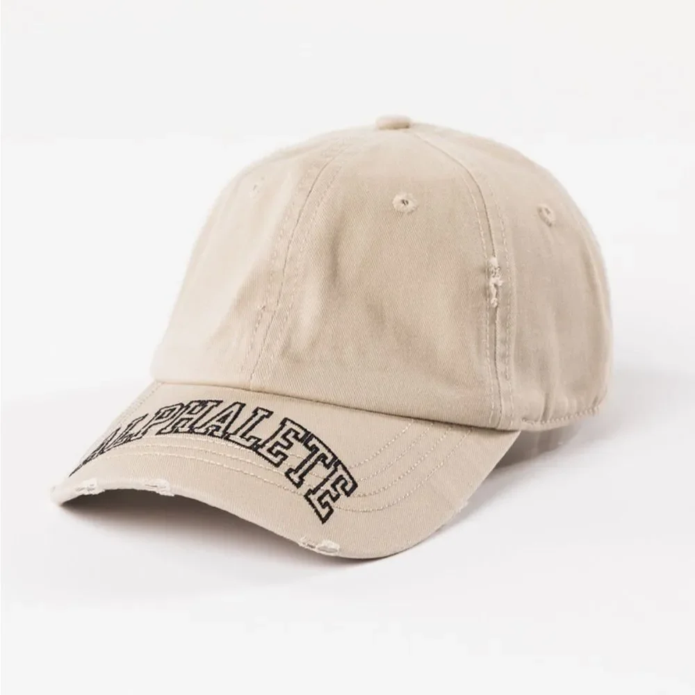 Alphalete COLLEGIATE VINTAGE CAP Unisex Distressed Dad Hat Sea Shell - Picture 1 of 4